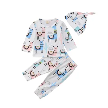 Cute Baby Girl Boy Clothes Set Newborn Kids Cartoon Alpaca Printed Tops Blouse+Long Pants+Hat Spring Autumn 3pcs Outfits Clothes
Cute Baby Girl Boy Clothes Set Newborn Kids Cartoon Alpaca Printed Tops Blouse+Long Pants+Hat Spring Autumn 3pcs Outfits Clothes