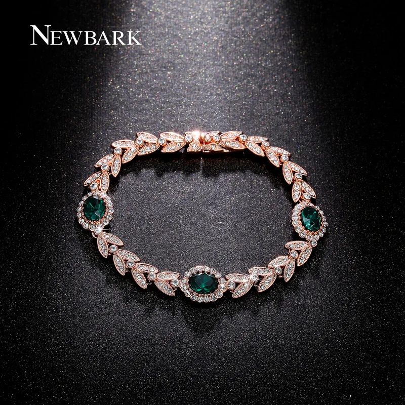 NEWBARK Vintage Rose Gold Color Green Crystal Bracelet For Women Paved Cubic Zirconia Ladies Wedding Earrings Fashion Jewelry
NEWBARK Vintage Rose Gold Color Green Crystal Bracelet For Women Paved Cubic Zirconia Ladies Wedding Earrings Fashion Jewelry