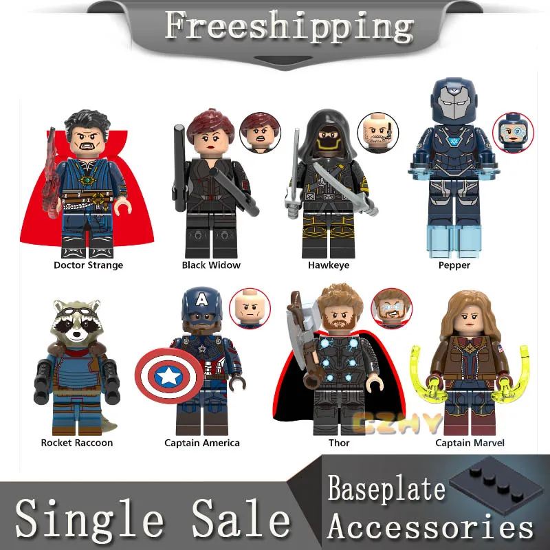 Building Blocks Legoe Minifigured End Game Avengers 4 Doctor Strange Black Widow Pepper Captain Marvel Toys For Children X0256
Building Blocks Legoe Minifigured End Game Avengers 4 Doctor Strange Black Widow Pepper Captain Marvel Toys For Children X0256