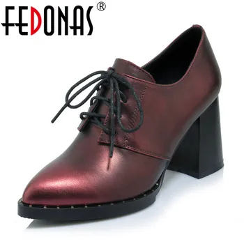 FEDONAS 2019 New Spring Autumn High-Heeled Shoes Woman Genuine Leather Sexy Thick Heels Platform Pumps Pointed Toe Prom Shoes
FEDONAS 2019 New Spring Autumn High-Heeled Shoes Woman Genuine Leather Sexy Thick Heels Platform Pumps Pointed Toe Prom Shoes