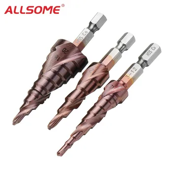 ALLSOME 3pcs M35 Cobalt Step Drill Bit 3-12/4-12/4-20mm Step Drill Cutter 1/4 Inch Hex Shank HT2193
ALLSOME 3pcs M35 Cobalt Step Drill Bit 3-12/4-12/4-20mm Step Drill Cutter 1/4 Inch Hex Shank HT2193