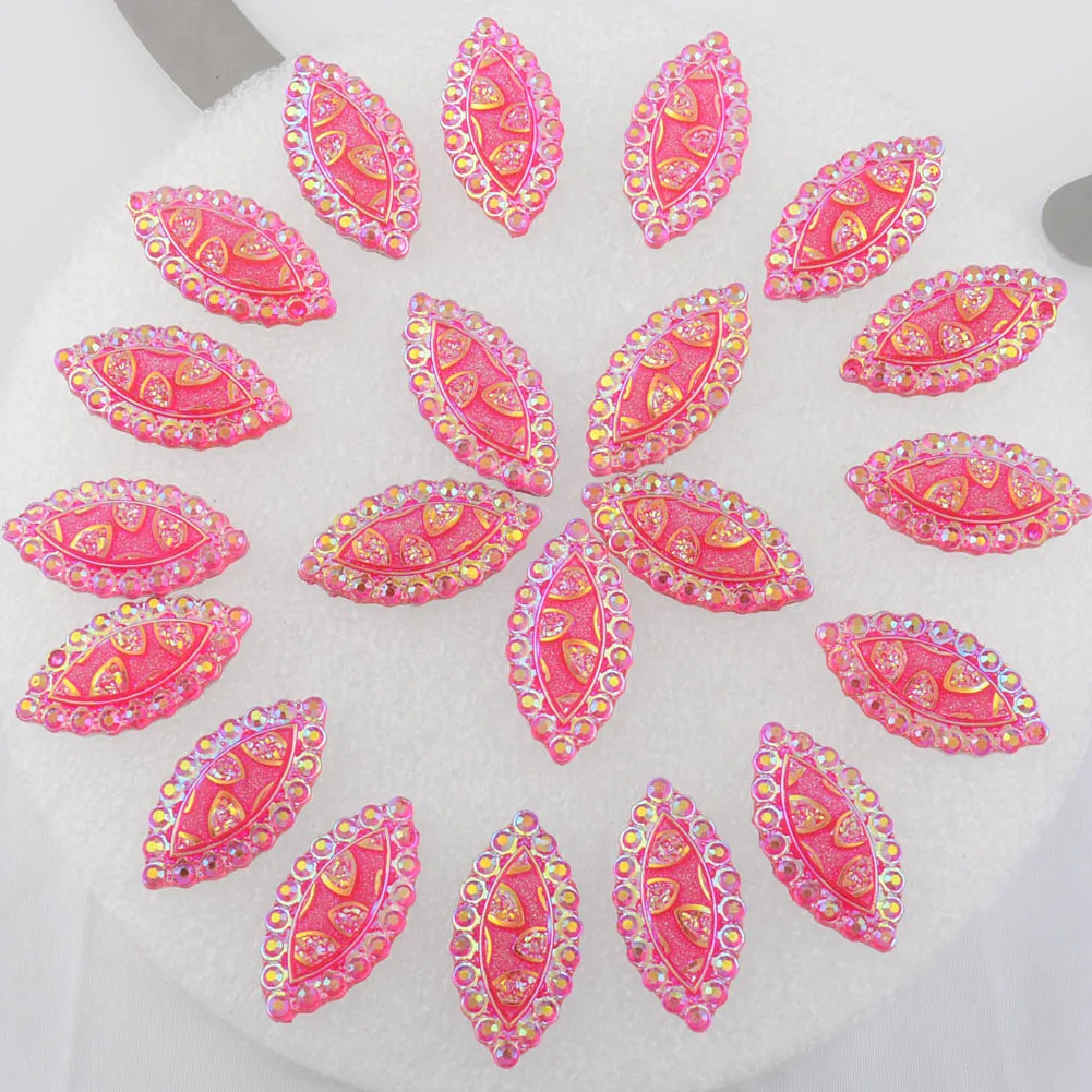 BOLIAO 10Pcs 15*30mm (0.59*1.18 in) AB Color Horse eye Flatback Resin Hot Pink Glue On Clothes/Holiday Decoration DIY No Hole
BOLIAO 10Pcs 15*30mm (0.59*1.18 in) AB Color Horse eye Flatback Resin Hot Pink Glue On Clothes/Holiday Decoration DIY No Hole