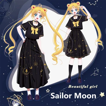New Anime Sailor Moon Tsukino Usagi Cosplay Costumes Women Girls Kawaii Summer Dress Lady Cotton T-shirt Short Skirt Sailor Suit
New Anime Sailor Moon Tsukino Usagi Cosplay Costumes Women Girls Kawaii Summer Dress Lady Cotton T-shirt Short Skirt Sailor Suit