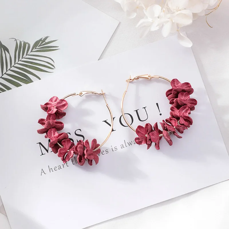 2018 Statement Colorful Petal Circle Big Fancy Earrings Jewelry Fashion Fabric Flower Drop Earrings For Women Wedding Jewelry
2018 Statement Colorful Petal Circle Big Fancy Earrings Jewelry Fashion Fabric Flower Drop Earrings For Women Wedding Jewelry
