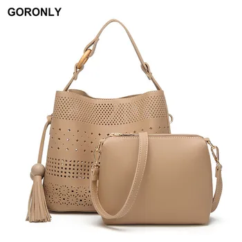 GORONLY Brand Leather Tassel Handbag Women Designer Hollow Out Shoulder Bags Ladies Purses Composite Bucket Crossbody Bag Bolsas
GORONLY Brand Leather Tassel Handbag Women Designer Hollow Out Shoulder Bags Ladies Purses Composite Bucket Crossbody Bag Bolsas