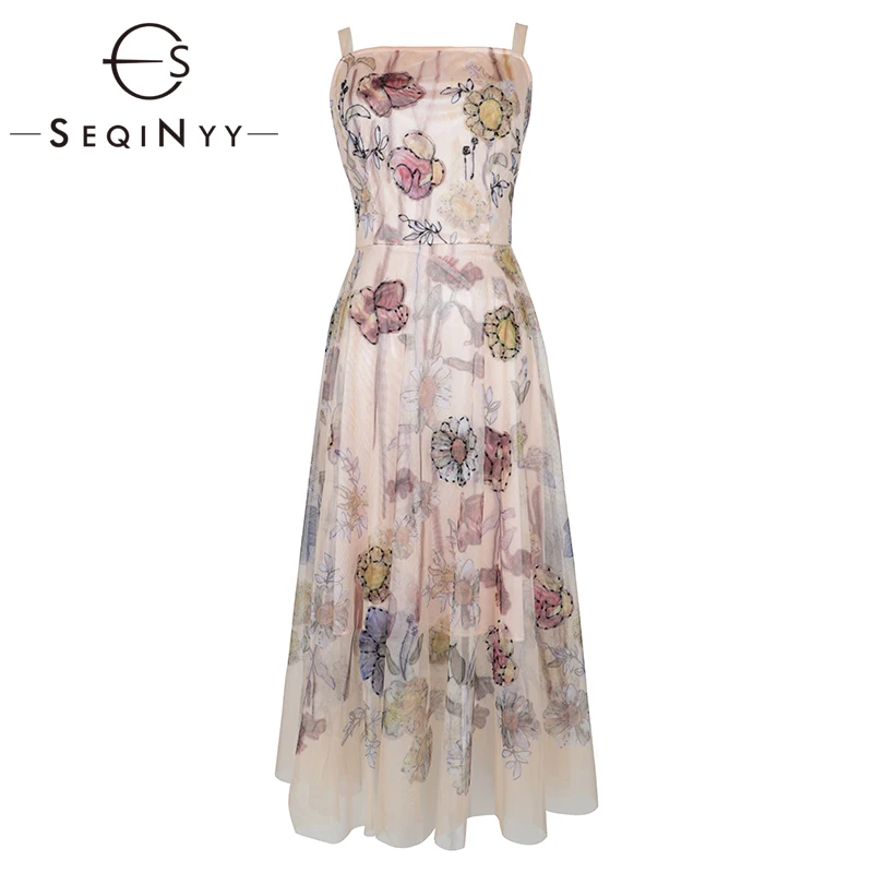 SEQINYY Beige Mesh Dress 2019 Summer New Fashion Design High Quality women Beading Flowers Print Midi Elegant Dress
SEQINYY Beige Mesh Dress 2019 Summer New Fashion Design High Quality women Beading Flowers Print Midi Elegant Dress