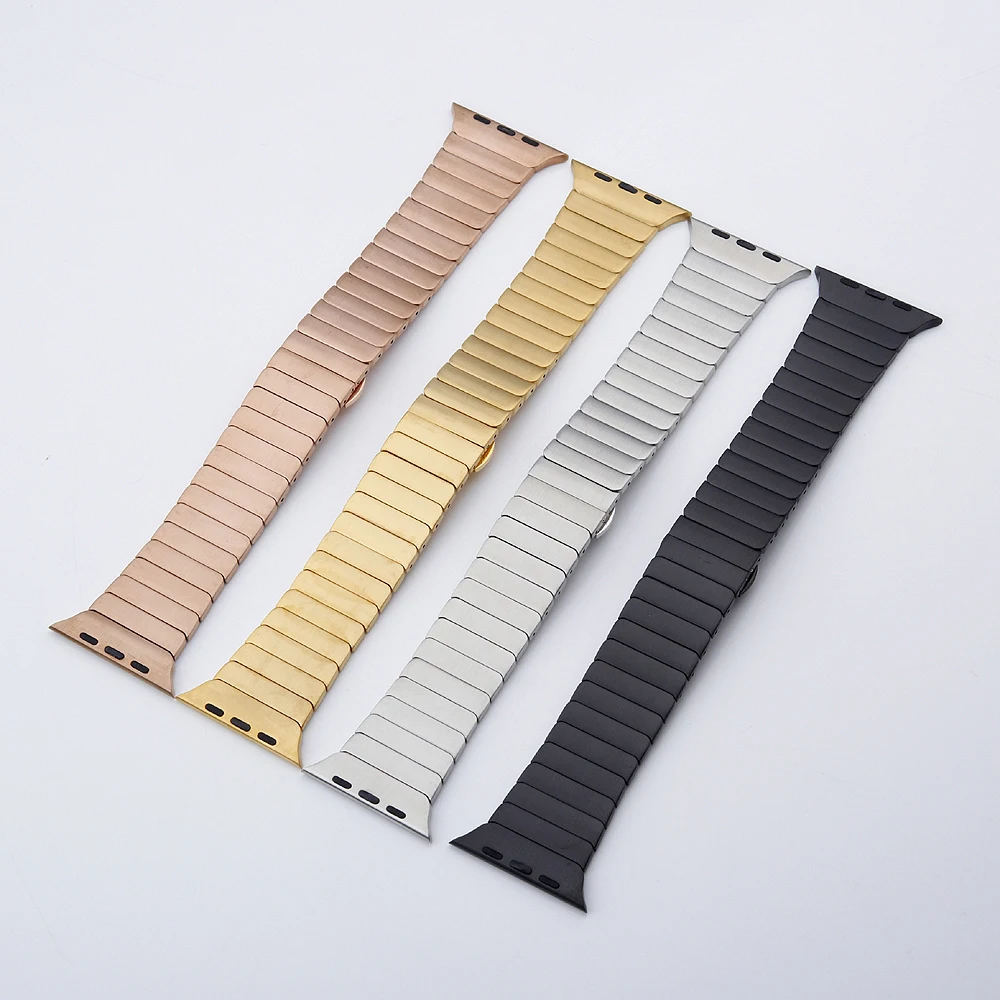Браслет металлический для Apple Watch band 5 4 3 2 1 44 мм 40 люксовый браслет iWatch Band 38 42