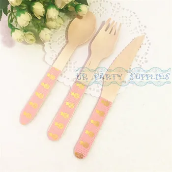 Free Shipping!! 36pcs Shabby Pink Foil Gold Pineapple Polka Dot Wooden Utensils Forks/Spoons/Knives for Baby Shower Birthday
Free Shipping!! 36pcs Shabby Pink Foil Gold Pineapple Polka Dot Wooden Utensils Forks/Spoons/Knives for Baby Shower Birthday