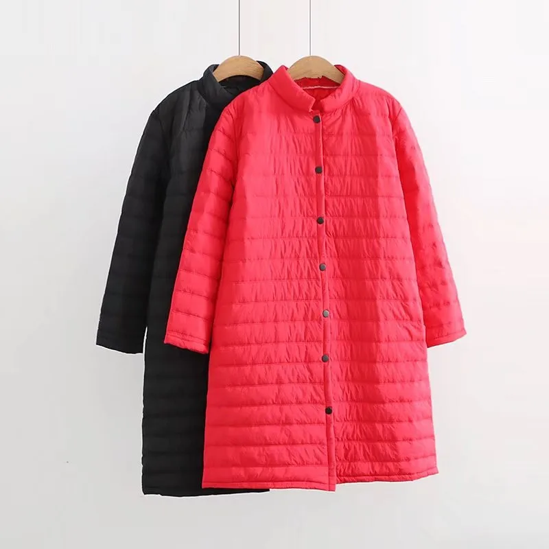 Autumn Winter Large Size Thin Red Black Wadded Warm Parkas Solid Women Cotton Long Padded Coat
Autumn Winter Large Size Thin Red Black Wadded Warm Parkas Solid Women Cotton Long Padded Coat