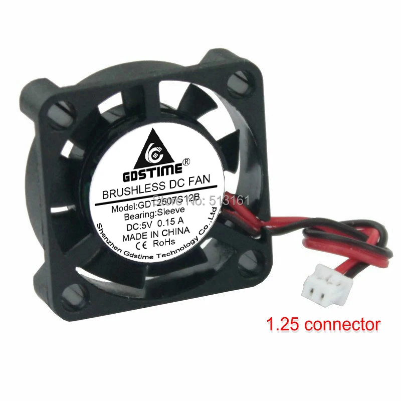 500 шт. Gdstime Mini 25 мм 25x25x7 мм 5 в 1,25 2-контактный разъем, Бесщеточный вентилятор охлаждения постоянного тока 2507
500 шт. Gdstime Mini 25 мм 25x25x7 мм 5 в 1,25 2-контактный разъем, Бесщеточный вентилятор охлаждения постоянного тока 2507
