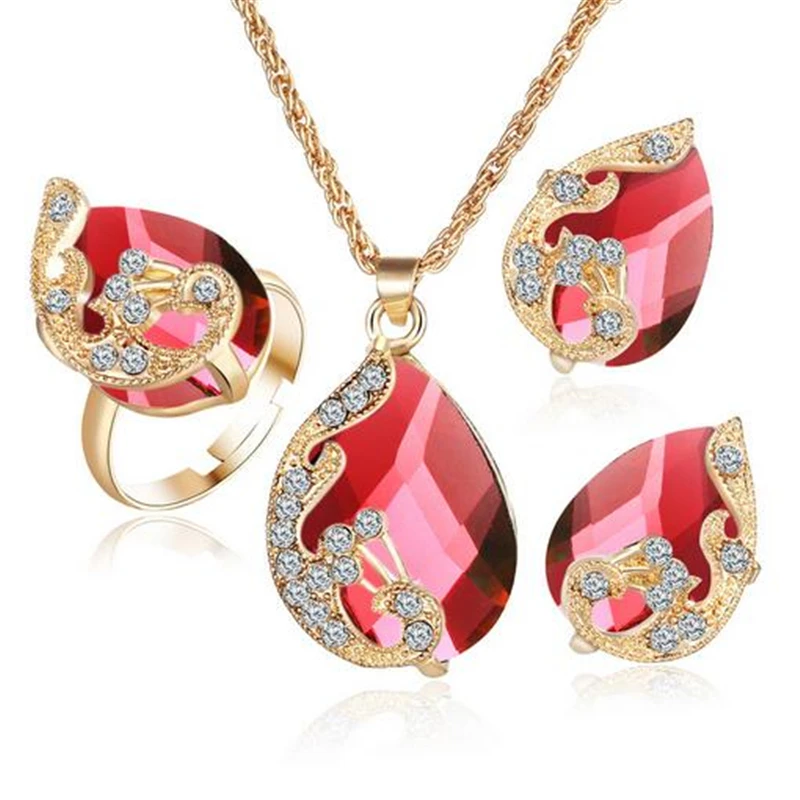 ZOSHI Jewelry Sets 5 Colour Crystal Peacock Jewelry Sets Bride Wedding Pendant Necklace Earrings Ring Set parure bijoux femme
ZOSHI Jewelry Sets 5 Colour Crystal Peacock Jewelry Sets Bride Wedding Pendant Necklace Earrings Ring Set parure bijoux femme