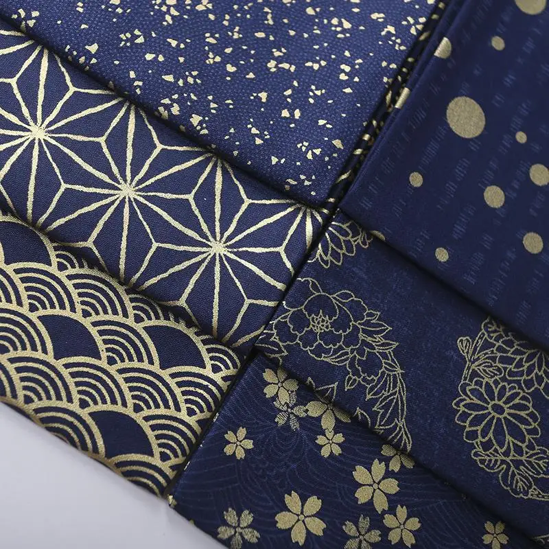 Multiple bronzed dark blue stamping printing Japanese kimonos restoring ancient Patchwork Cotton Fabric sewing (1 meter)
Multiple bronzed dark blue stamping printing Japanese kimonos restoring ancient Patchwork Cotton Fabric sewing (1 meter)
