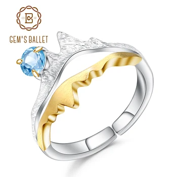 GEM'S BALLET Natural Swiss Blue Topaz Rings 925 Sterling Silver Handmade Adjustable Open Ring For Women Engagement Jewelry
GEM'S BALLET Natural Swiss Blue Topaz Rings 925 Sterling Silver Handmade Adjustable Open Ring For Women Engagement Jewelry