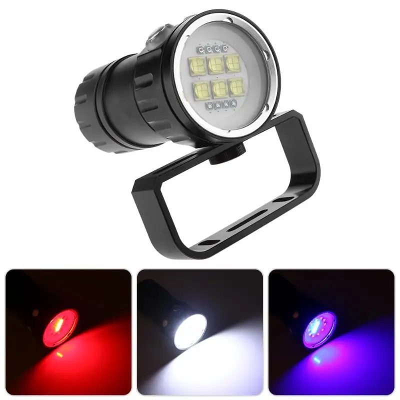 6White+ 4Blue+ 4Red LED Portable Underwater Diving Light Video Photography Lamp Flashlight With Hold
6White+ 4Blue+ 4Red LED Portable Underwater Diving Light Video Photography Lamp Flashlight With Hold