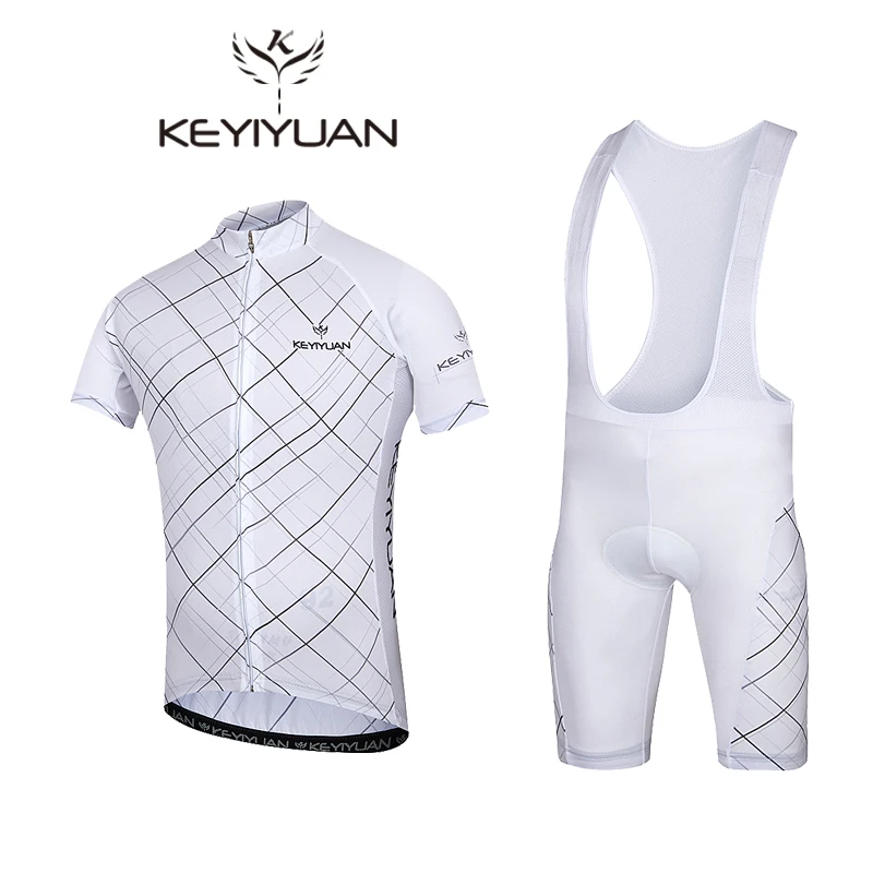 KEYIYUAN Men MTB Summer SportsWear Cycling Short Sleeve Jersey Breathable Padded (Bib) Shorts White
KEYIYUAN Men MTB Summer SportsWear Cycling Short Sleeve Jersey Breathable Padded (Bib) Shorts White