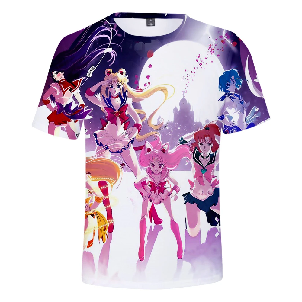Rholycrown Sailor Moon 3D футболка Женская Мужская мода футболки с коротким рукавом летняя