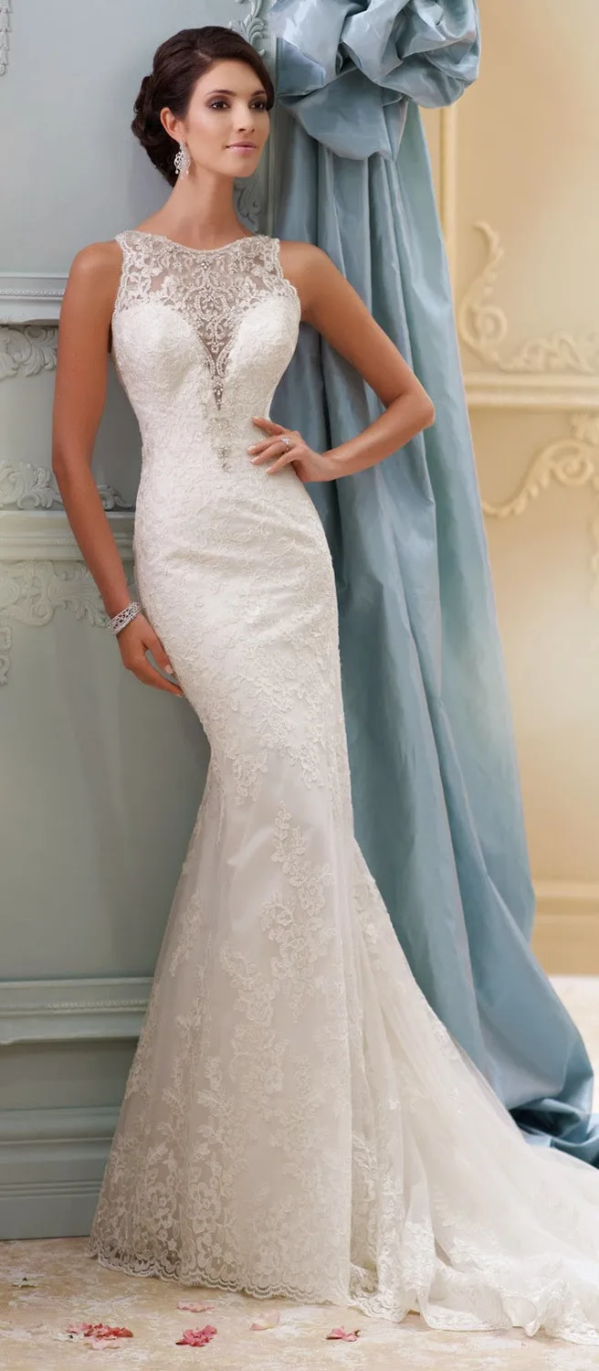 Luxury V Neck Wedding dress Vestido De Novia Lace Back Bridal Dress Elegant Mermaid Bride Gown (2)
