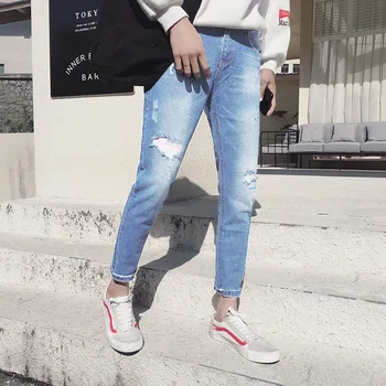 Fashion Casual Mid Men Jeans Slim Pencil Pants Ankle-length Pahts Denim Pants Solid Spring Streetwear Plus Size
Fashion Casual Mid Men Jeans Slim Pencil Pants Ankle-length Pahts Denim Pants Solid Spring Streetwear Plus Size