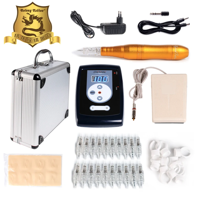 Solong Tattoo Permanent Makeup Kit Tattoo Pen Eyebrow Lip Machine Set Practise Skin Tattoo Power Supply Needles
Solong Tattoo Permanent Makeup Kit Tattoo Pen Eyebrow Lip Machine Set Practise Skin Tattoo Power Supply Needles