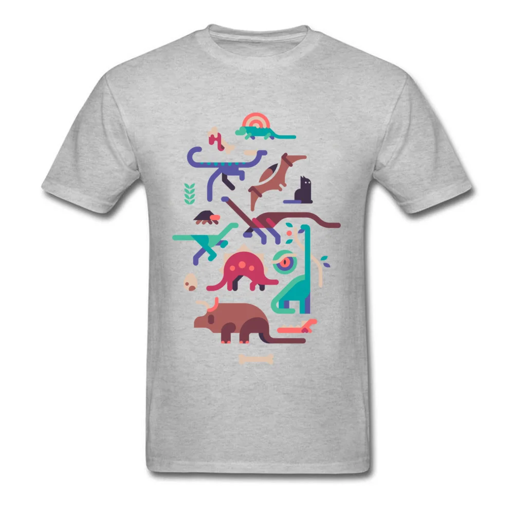 Dinos and a cat_grey