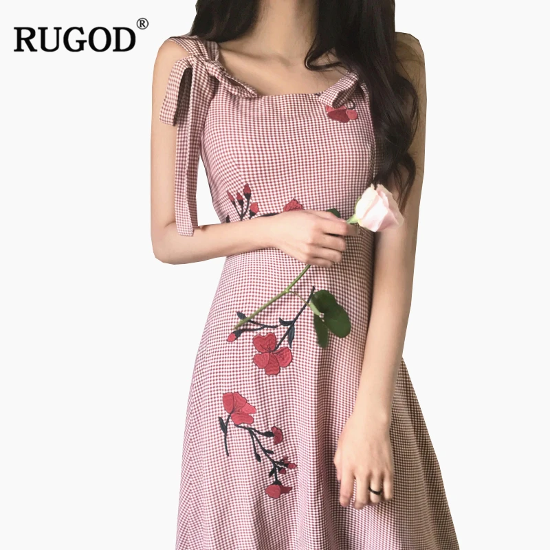 RUGOD 2019 New Summer Vintage Sweet Style Red Plaid Chic flower Embroidery Sexy Strapless Sleeveless Fit and Flare Empire dress
RUGOD 2019 New Summer Vintage Sweet Style Red Plaid Chic flower Embroidery Sexy Strapless Sleeveless Fit and Flare Empire dress