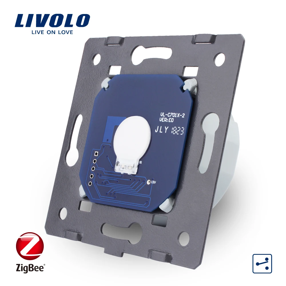 

Livolo EU Standard,1 Gang 2 Way app Control, ZigBee Wall Light smart Switch Without Glass Panel, AC 220~250V VL-C701SZ