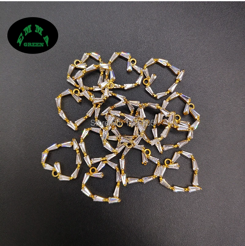 Zircon Heart Charms Pendant Copper Geometric Earrings Making Charms 10 pcs 17 mm For DIY Jewelry Making Accessories
Zircon Heart Charms Pendant Copper Geometric Earrings Making Charms 10 pcs 17 mm For DIY Jewelry Making Accessories