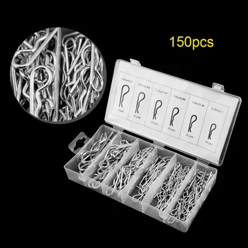 150pcs R Cotter Pin Tractor Pin Clip Assortment Fastener Set 6 Different Sizes with Plastic Box
150pcs R Cotter Pin Tractor Pin Clip Assortment Fastener Set 6 Different Sizes with Plastic Box