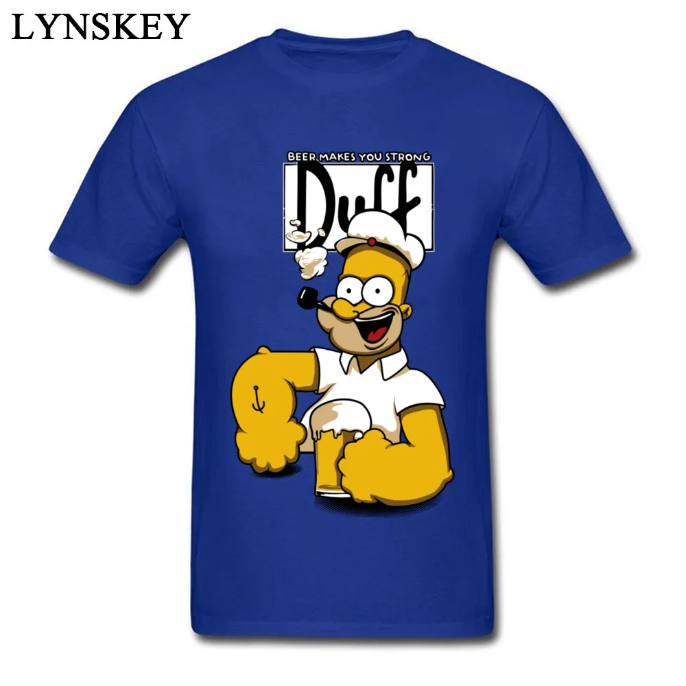 Забавная Мужская футболка с мультяшным принтом Гомера Duff Подарочная короткими