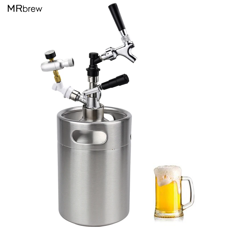 5L Mini Beer Keg Growler with D Type Beer Spear Dispenser System CO2 Draft Beer Faucet with Perfect Pour Regulator
5L Mini Beer Keg Growler with D Type Beer Spear Dispenser System CO2 Draft Beer Faucet with Perfect Pour Regulator