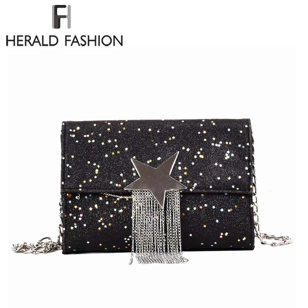 Herald Fashion Women Flap Bag With Sequined Female Chain Tassels Shoulder Bag Quality Leather Messenger Bag Lady's Crossbody Bag
Herald Fashion Women Flap Bag With Sequined Female Chain Tassels Shoulder Bag Quality Leather Messenger Bag Lady's Crossbody Bag