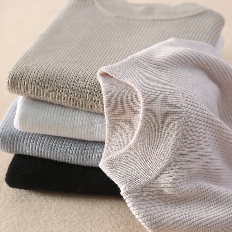 Autumn winter Women Knitted Cashmere sweater Pullovers Turtleneck Long Sleeve Solid Color Slim Elastic Short wool Sweater Women
Autumn winter Women Knitted Cashmere sweater Pullovers Turtleneck Long Sleeve Solid Color Slim Elastic Short wool Sweater Women