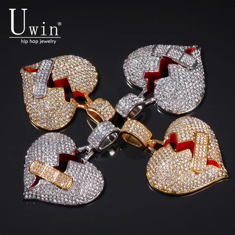 UWIN Broke Heart With Band Aid Necklace&Pendant Rhinestone Iced Out Trendy Rock HipHop Men Jewelry For Gift
UWIN Broke Heart With Band Aid Necklace&Pendant Rhinestone Iced Out Trendy Rock HipHop Men Jewelry For Gift