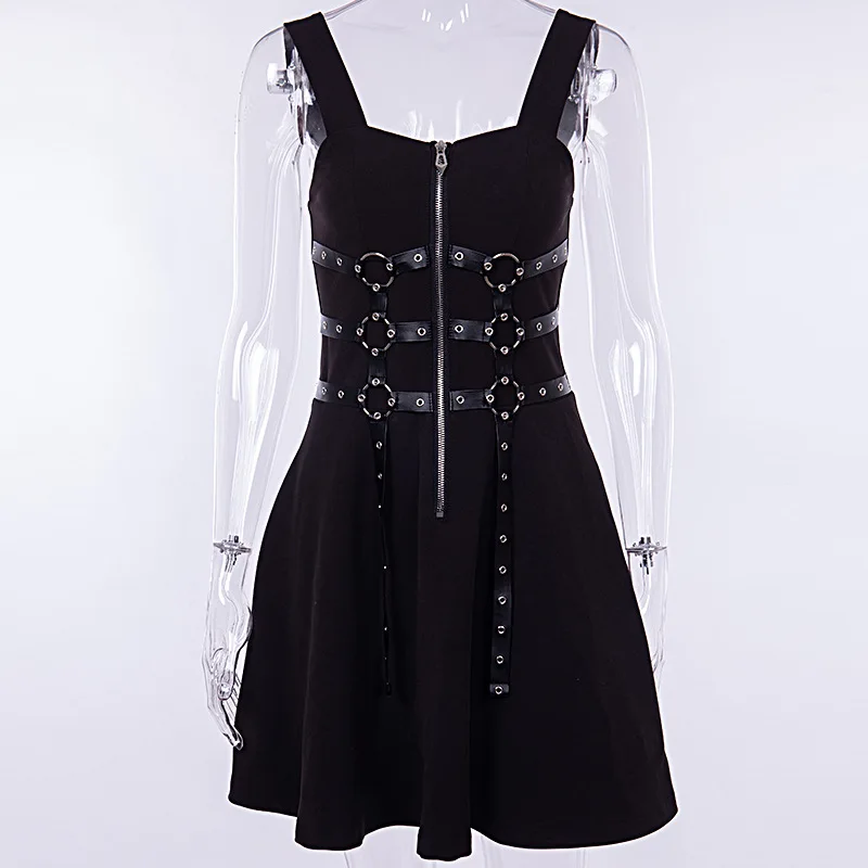FREE SHIPPING Gothic Harajuku Black Mini Dresses