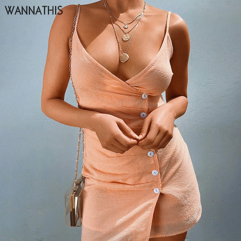 WannaThis sling dress women summer irregular bodycon sexy slim button slash neck vintage plain casual female short mini dresses
WannaThis sling dress women summer irregular bodycon sexy slim button slash neck vintage plain casual female short mini dresses