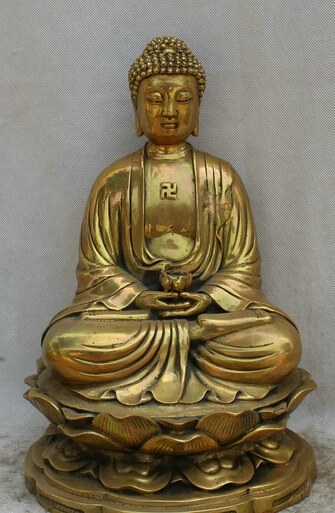 JP S0524 14" Tibet Tibetan Buddhism Brass seat lotus Shakyamuni Amitabha Buddha Statue 2
JP S0524 14" Tibet Tibetan Buddhism Brass seat lotus Shakyamuni Amitabha Buddha Statue 2