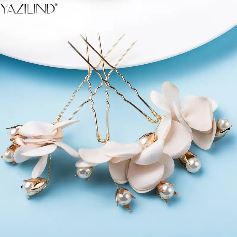 Yazilind Handmade Diy Bridal Hair Accessories Imitation Pearl