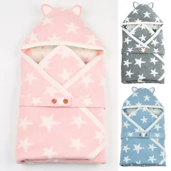 Baby Stars Pattern Swaddle Wrap Warm Hooded Newborn Infant Baby Sleeping Bag Infant Buttons Knit Swaddling Sleep blanket
Baby Stars Pattern Swaddle Wrap Warm Hooded Newborn Infant Baby Sleeping Bag Infant Buttons Knit Swaddling Sleep blanket