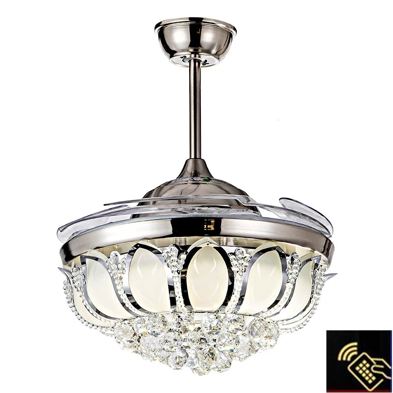 Modern Ceiling Fan Crystal Ventilador De Teto Remote Control With Lights Invisiable LED Folding Ceiling Fan Dining Room Lamp
Modern Ceiling Fan Crystal Ventilador De Teto Remote Control With Lights Invisiable LED Folding Ceiling Fan Dining Room Lamp