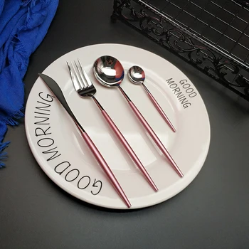Hot Sale 4pcs Pink Silver Mirror Light Dinnerware Kitchen 304 Stainless steel Knife Fork Spoon Food Tableware Flatware Set
Hot Sale 4pcs Pink Silver Mirror Light Dinnerware Kitchen 304 Stainless steel Knife Fork Spoon Food Tableware Flatware Set