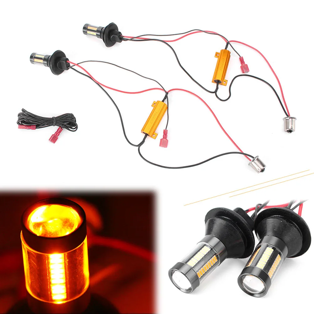 2PCS Dual Color Turn Signal Light Kit 1156 BA15S 1141 1095 4014 1295 BUA15S 66SMD LED Lamp
2PCS Dual Color Turn Signal Light Kit 1156 BA15S 1141 1095 4014 1295 BUA15S 66SMD LED Lamp