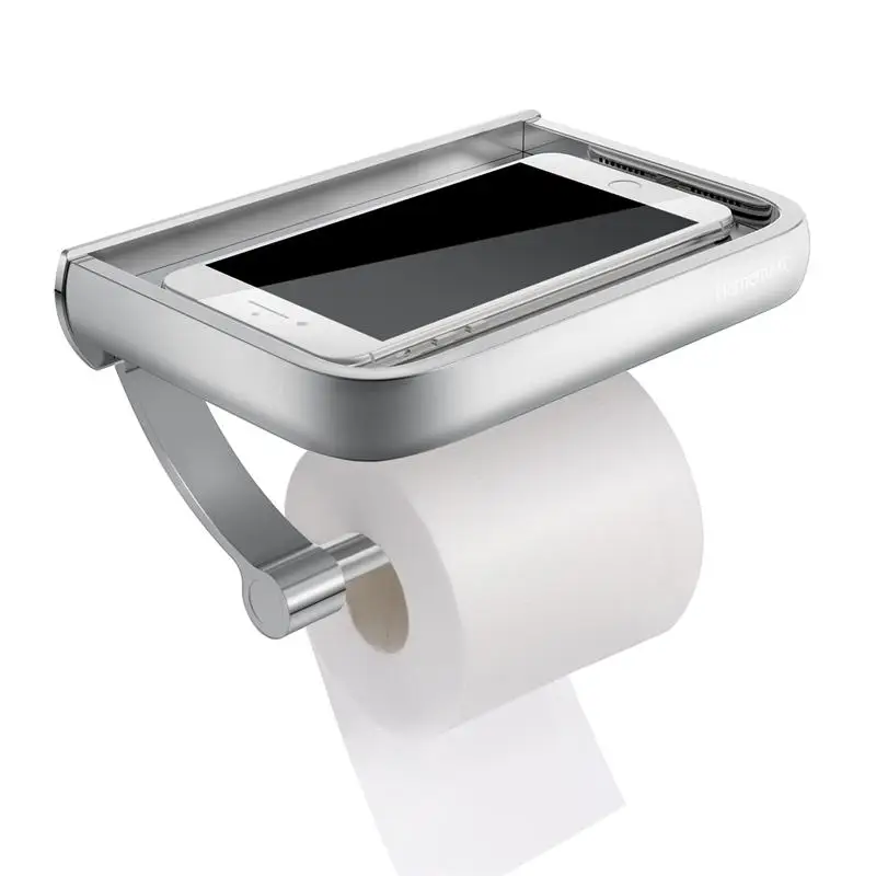 HOMEMAXS Wall Mounted Tissue Holder Aluminum Toilet Roll Dispenser With Phone Storage Shelf For Bathroom Restroom Hotel
HOMEMAXS Wall Mounted Tissue Holder Aluminum Toilet Roll Dispenser With Phone Storage Shelf For Bathroom Restroom Hotel