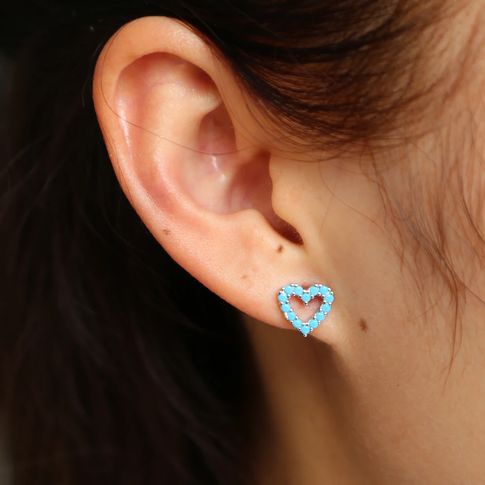 Gold color turquoises Heart stud earring 925 sterling silver lovely Sweet tiny heart charm anti allergy lovers gift Studs
Gold color turquoises Heart stud earring 925 sterling silver lovely Sweet tiny heart charm anti allergy lovers gift Studs