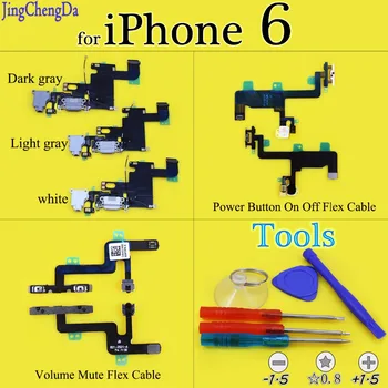 JCD Charging Flex Cable For iPhone 6 USB Charger Port Dock Connector/Power Button On Off /Volume Control Button Mute
JCD Charging Flex Cable For iPhone 6 USB Charger Port Dock Connector/Power Button On Off /Volume Control Button Mute