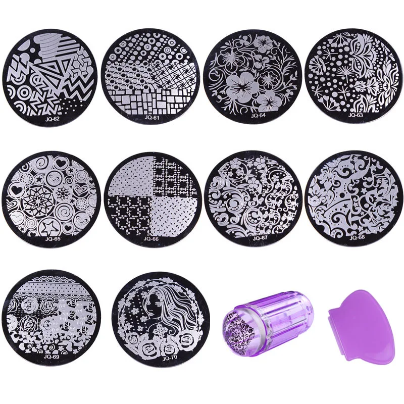 10Pcs Small Round Nail Art Stamp Plate With 1Pcs Purple Stamper Template Image Plates Nail Stamp Plate Nail Art Tools JT096
10Pcs Small Round Nail Art Stamp Plate With 1Pcs Purple Stamper Template Image Plates Nail Stamp Plate Nail Art Tools JT096