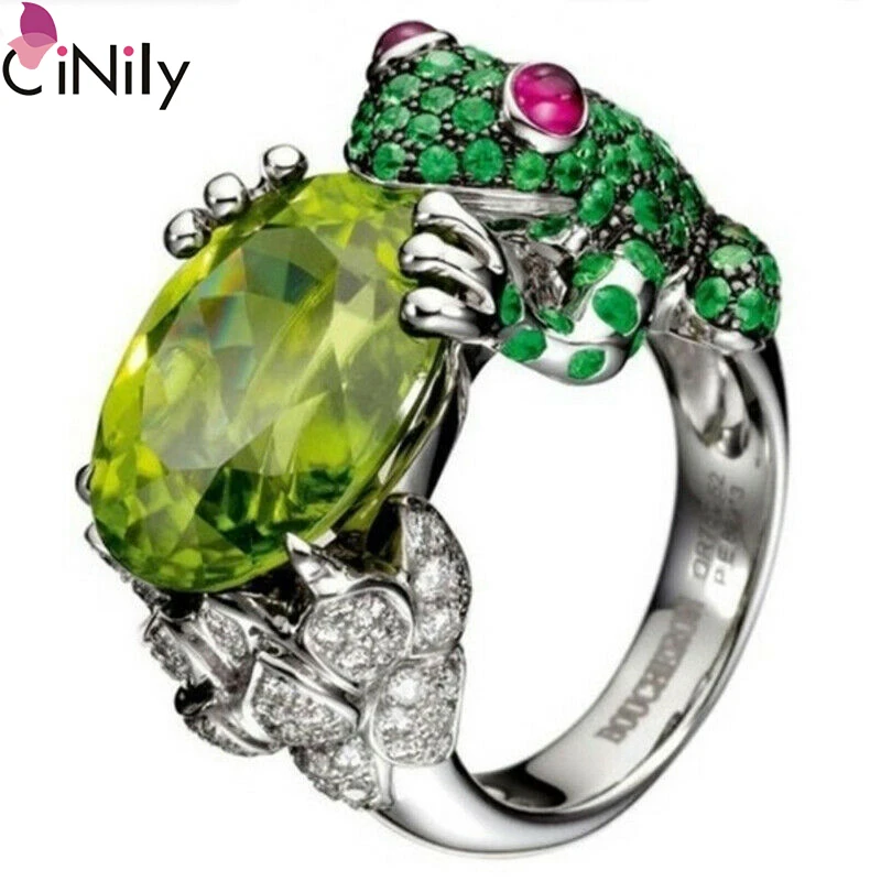 CiNily Vintage Green Zircon Frog Silver Jewelry Ring For Women Wedding Party Birthday Gift 6-10 NJ443
CiNily Vintage Green Zircon Frog Silver Jewelry Ring For Women Wedding Party Birthday Gift 6-10 NJ443