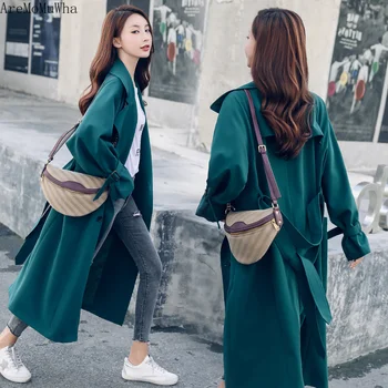 AreMoMuWha Spring and Autumn 2019 New Windbreaker Female Long Section Over The Knee Korean Version of The Loose Student Tide 642
AreMoMuWha Spring and Autumn 2019 New Windbreaker Female Long Section Over The Knee Korean Version of The Loose Student Tide 642