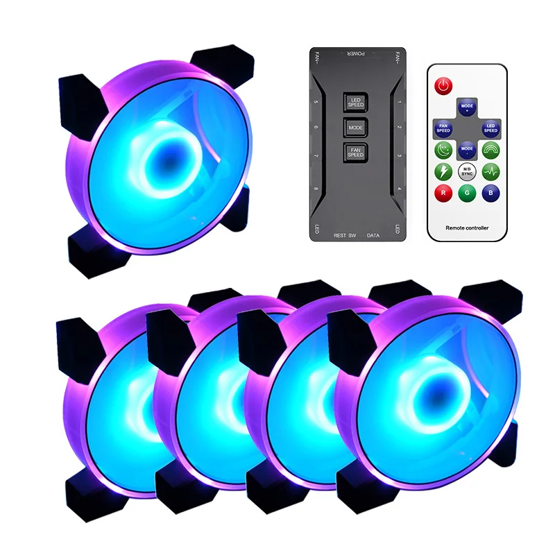 120*120*25MM 5PCS/3PCS PC Case Mute Cooling Fan RGB LED Computer CPU Cooler with Synchronizer Remote Control
120*120*25MM 5PCS/3PCS PC Case Mute Cooling Fan RGB LED Computer CPU Cooler with Synchronizer Remote Control