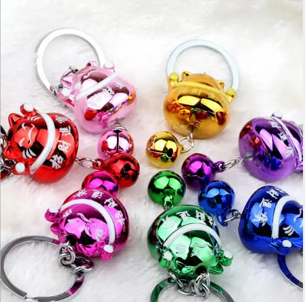 New Multi-color Lucky Treasure Lucky Cat Bell Keychain Cute Fat Lucky Cat Bell key Ring Popular Jewelry 7 Colors
New Multi-color Lucky Treasure Lucky Cat Bell Keychain Cute Fat Lucky Cat Bell key Ring Popular Jewelry 7 Colors