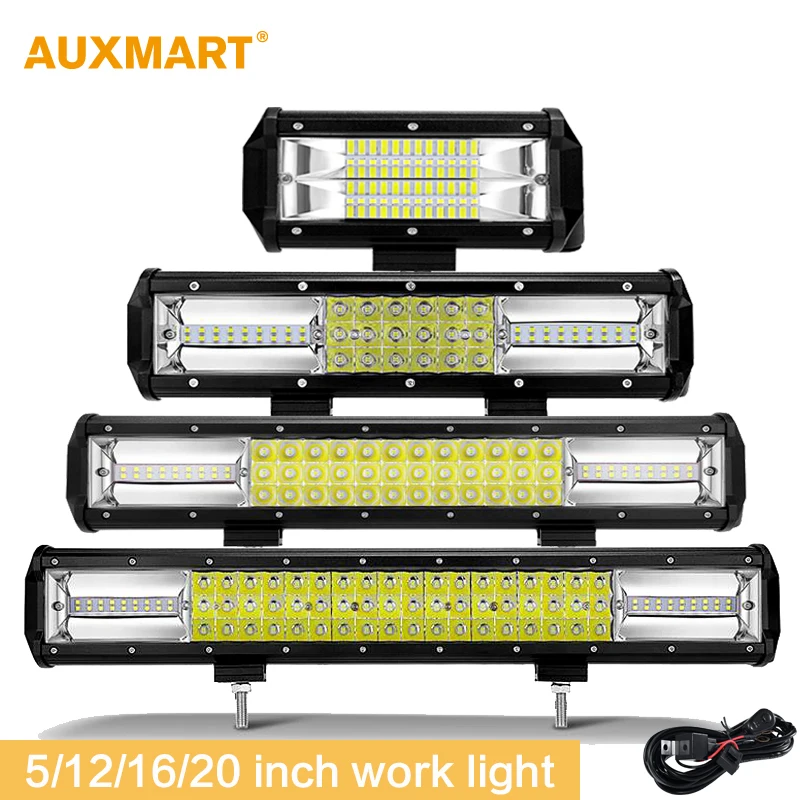 Auxmart 5'' 12'' 16'' 20" 23" LED Light Bar DC12V 24V Combo Beam Led Work Light Auto SUV ATV Truck PickUp Led Driving Light Bar
Auxmart 5'' 12'' 16'' 20" 23" LED Light Bar DC12V 24V Combo Beam Led Work Light Auto SUV ATV Truck PickUp Led Driving Light Bar
